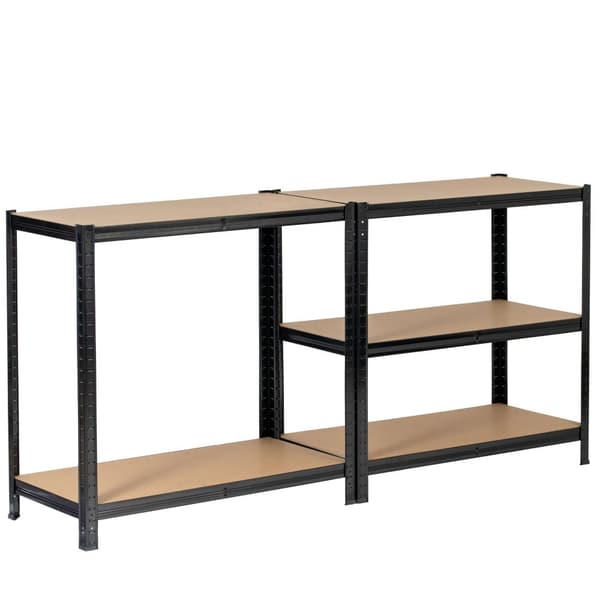 2x Metalisk garagehylde 90x30x180 sort