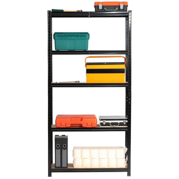 2x Metalisk garagehylde 90x30x180 sort