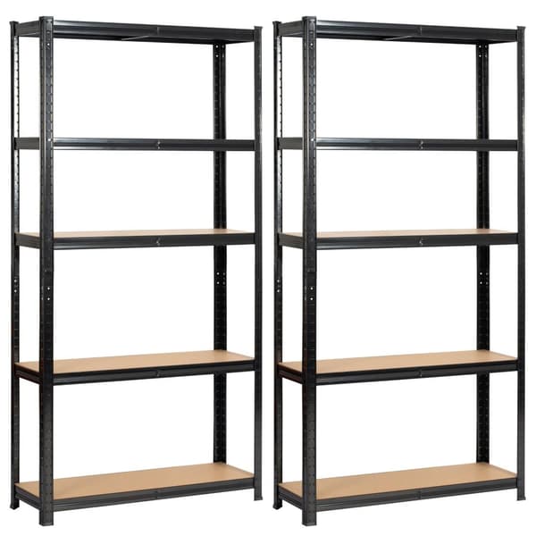 2x Metalisk garagehylde 90x30x180 sort