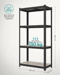 Pikkukuva 8 / 10: Pysyvä hylly - 40 × 80 × 160 cm - 4 säädettävällä hyllyllä