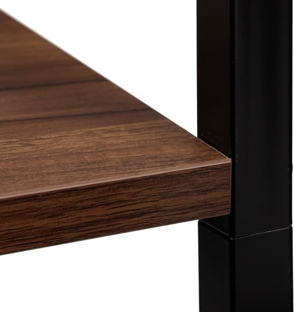 Elegant åben hyldeskab - Moderne design, 4 hylder, Sort & Træfarve, 148x60x35 cm