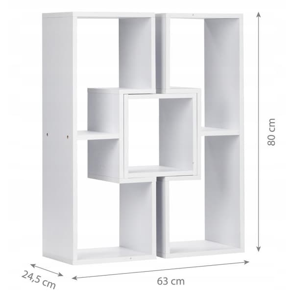 Modernt vitt modulärt skåp - 63x24,5x80cm, slitstark laminerad MDF för unga proffs