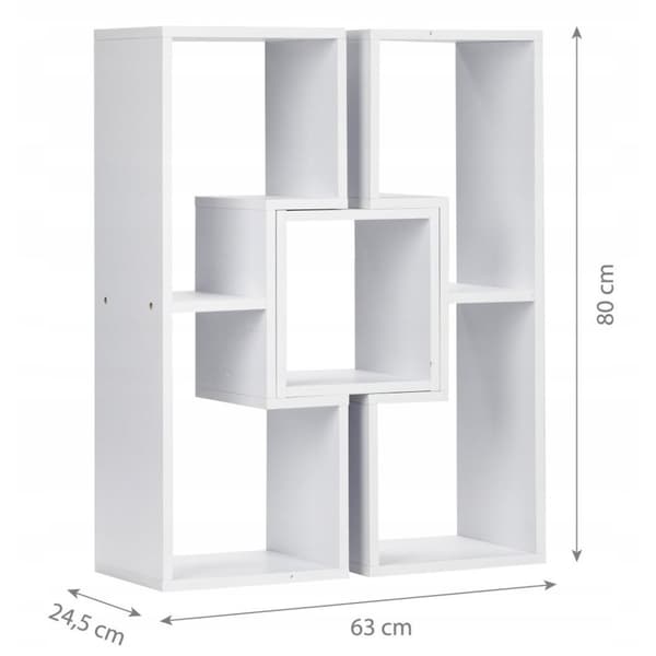 Modernt vitt modulärt förvaringsskåp - 63x24,5x80cm, hållbart MDF