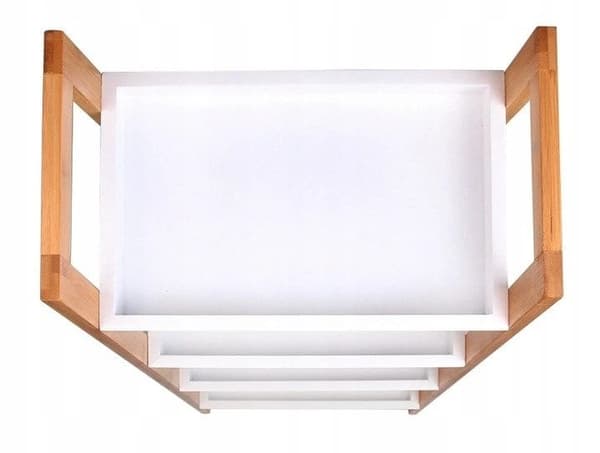 Modern vit bokhylla med sneddesign - 4 hyllor, hållbart Spaan, MDF & bambu - Perfekt för stilfull förvaring