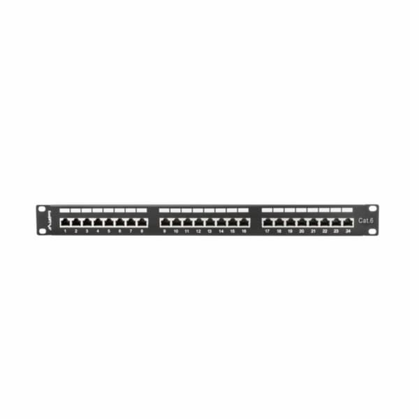 24-port UTP kategori 6 Patch Panel Lanberg PPS6-1024-B Sort