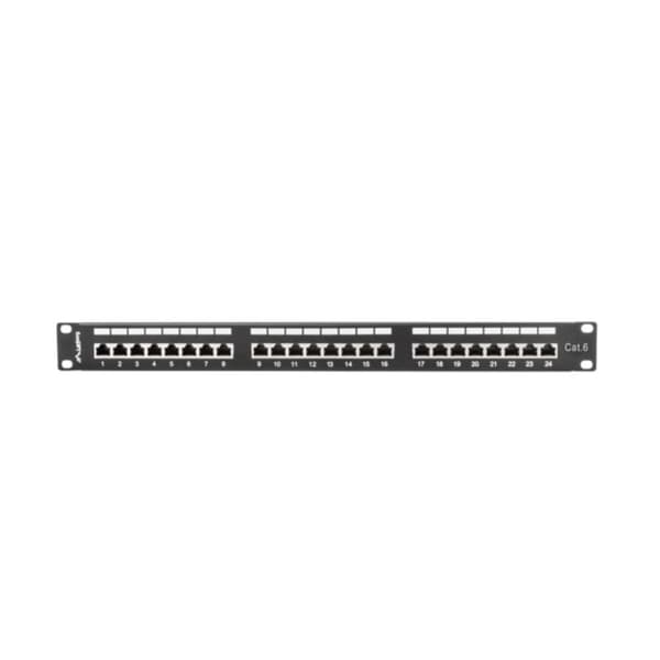 24-port UTP Kategori 6 Patchpanel Lanberg PPS6-1024-B Sort