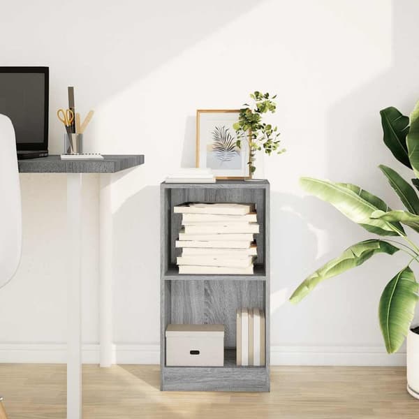 vidaXL Kirjahylly harmaa Sonoma 40x24x76 cm tekninen puu