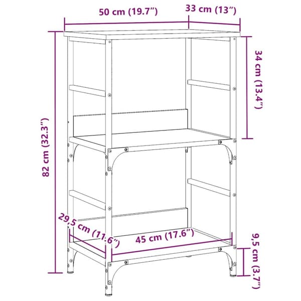vidaXL Bokhylla åldrat trä 50x33x82 cm konstruerat trä