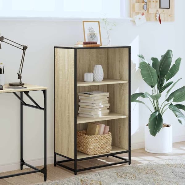 vidaXL Bokhylle sonoma eik 60x35x107,5 cm konstruert tre