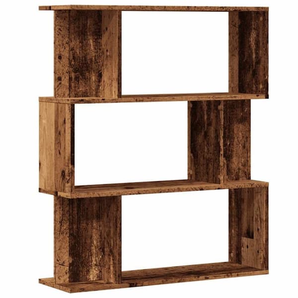 vidaXL bogskab 80x24x96 cm konstrueret træ antikt træ