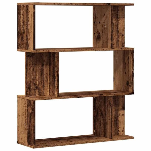 vidaXL bogskab 80x24x96 cm konstrueret træ antikt træ