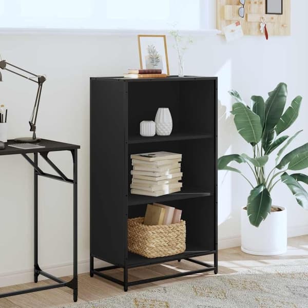 vidaXL Bokhylle svart 60x35x107,5 cm konstruert tre
