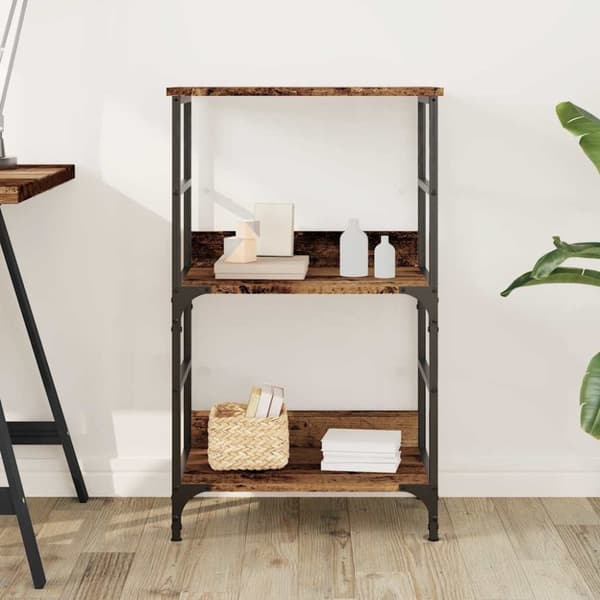 vidaXL bogreol 50x33x82 cm konstrueret træ antikt trælook