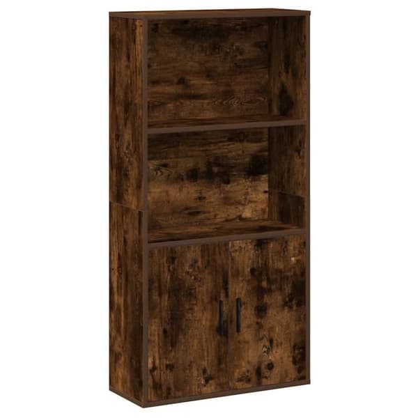 vidaXL Bokhylle røkt eik 60x24x120 cm konstruert tre