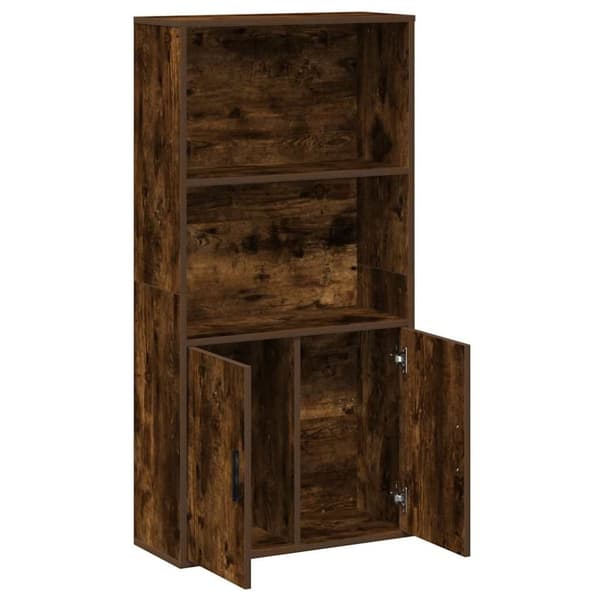 vidaXL Bokhylle røkt eik 60x24x120 cm konstruert tre