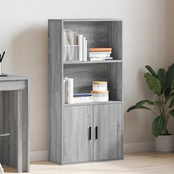 vidaXL bogreol 60x24x120 cm konstrueret træ grå sonoma-eg