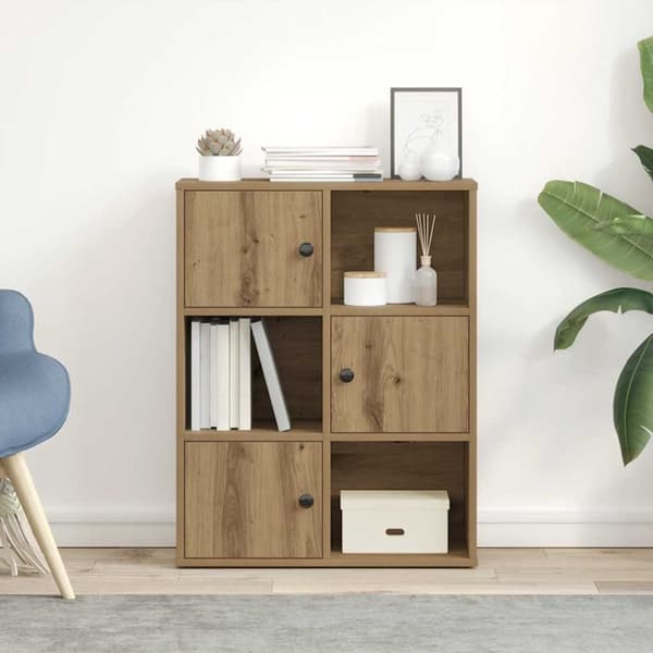 vidaXL Bokhylle artisan eik 60x24x76,5 cm konstruert tre
