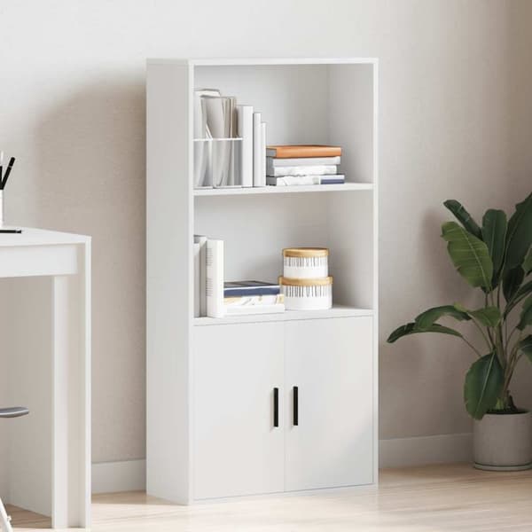 vidaXL bogreol 60x24x120 cm konstrueret træ hvid