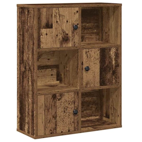 vidaXL bogreol 60x24x76,5 cm konstrueret træ antikt træ