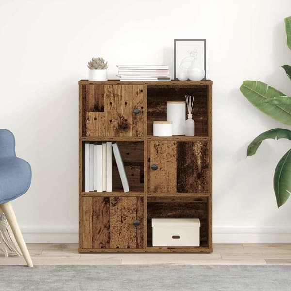 vidaXL bogreol 60x24x76,5 cm konstrueret træ antikt træ