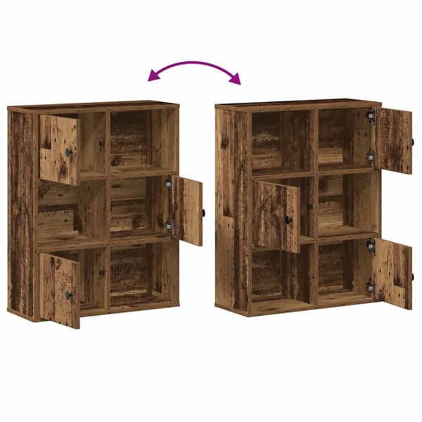 vidaXL bogreol 60x24x76,5 cm konstrueret træ antikt træ