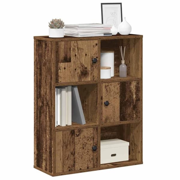 vidaXL bogreol 60x24x76,5 cm konstrueret træ antikt træ