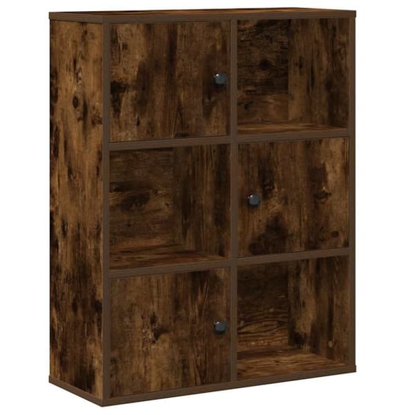 vidaXL bogreol 60x24x76,5 cm konstrueret træ røget egetræsfarve