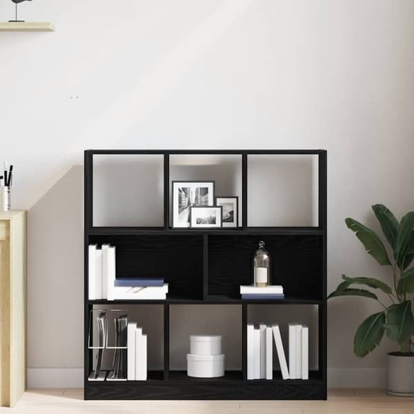 vidaXL Bokskap svart eik 97,5x29,5x100 cm konstruert tre