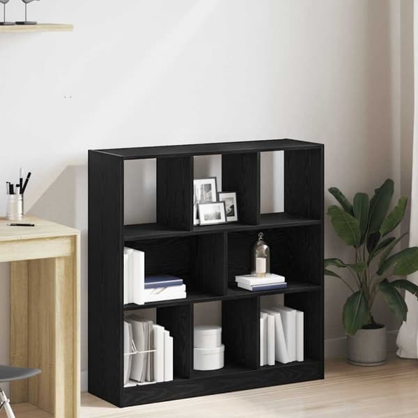 vidaXL Bokskap svart eik 97,5x29,5x100 cm konstruert tre