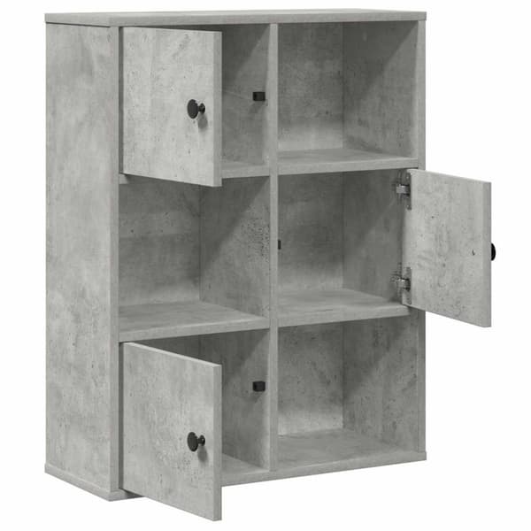 vidaXL Kirjahylly betoninharmaa 60x24x76,5 cm tekninen puu