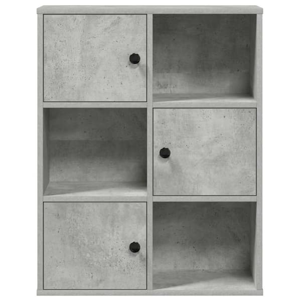 vidaXL Kirjahylly betoninharmaa 60x24x76,5 cm tekninen puu
