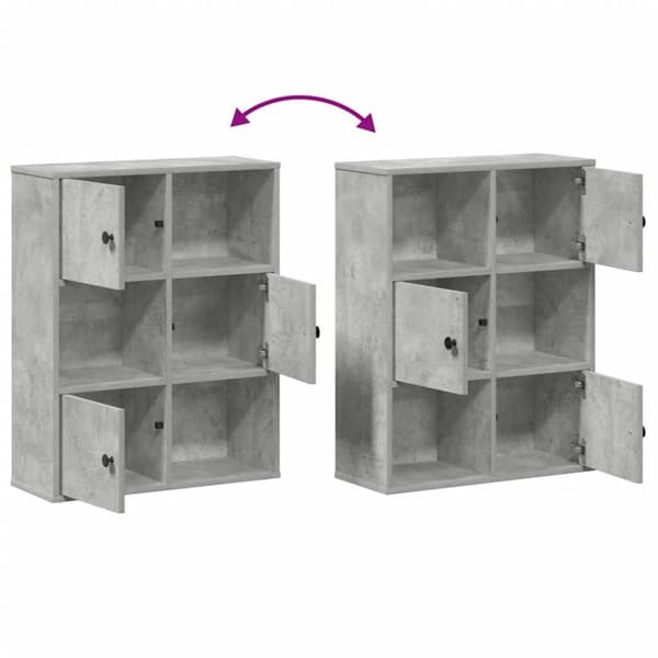 vidaXL Kirjahylly betoninharmaa 60x24x76,5 cm tekninen puu