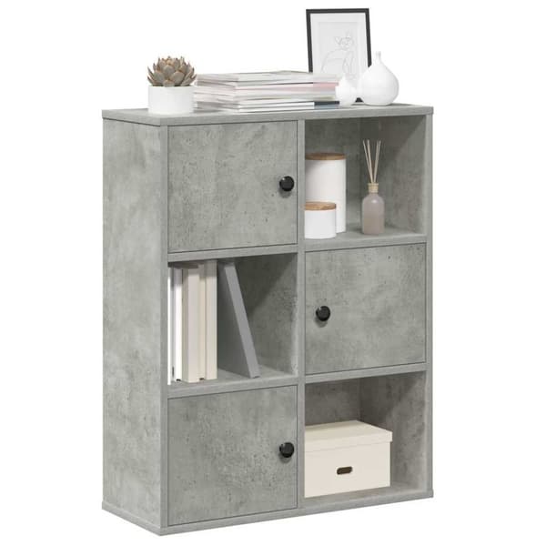 vidaXL Kirjahylly betoninharmaa 60x24x76,5 cm tekninen puu