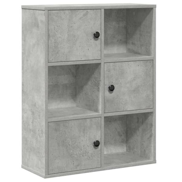 vidaXL Kirjahylly betoninharmaa 60x24x76,5 cm tekninen puu