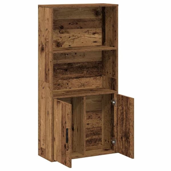 vidaXL Kirjahylly vanha puu 60x24x120 cm tekninen puu