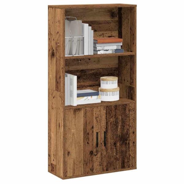 vidaXL Kirjahylly vanha puu 60x24x120 cm tekninen puu