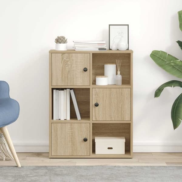 vidaXL bogreol 60x24x76,5 cm konstrueret træ sonoma-eg