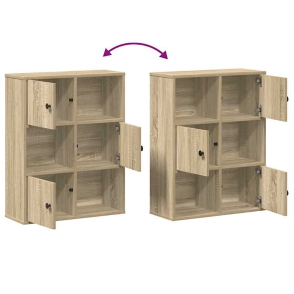 vidaXL bogreol 60x24x76,5 cm konstrueret træ sonoma-eg