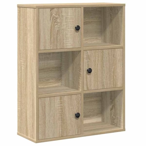vidaXL bogreol 60x24x76,5 cm konstrueret træ sonoma-eg