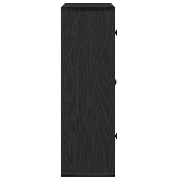 vidaXL Bokhylle svart eik 60x24x76,5 cm konstruert tre