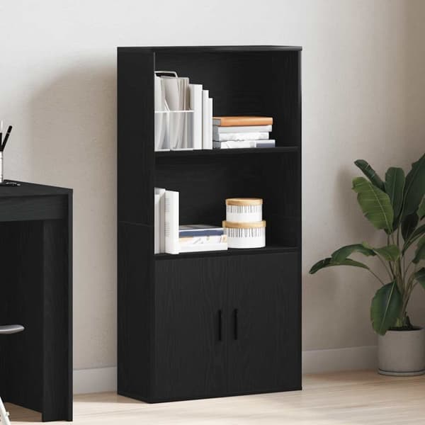 vidaXL bogreol 60x24x120 cm konstrueret træ sort-eg