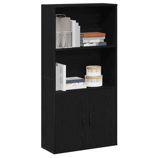 vidaXL bogreol 60x24x120 cm konstrueret træ sort-eg