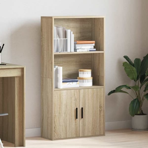 vidaXL bogreol 60x24x120 cm konstrueret træ sonoma-eg