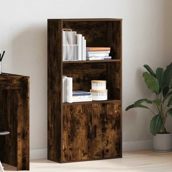vidaXL bogreol 60x24x120 cm konstrueret træ røget egetræsfarve
