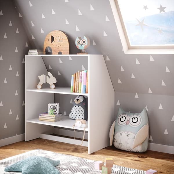 Barnbibliotek, 90x100cm, Vit, Vit, Vicco