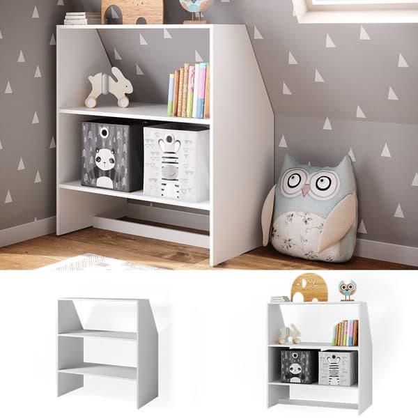 Barnbibliotek, 90x100cm, Vit, Vit, Vicco