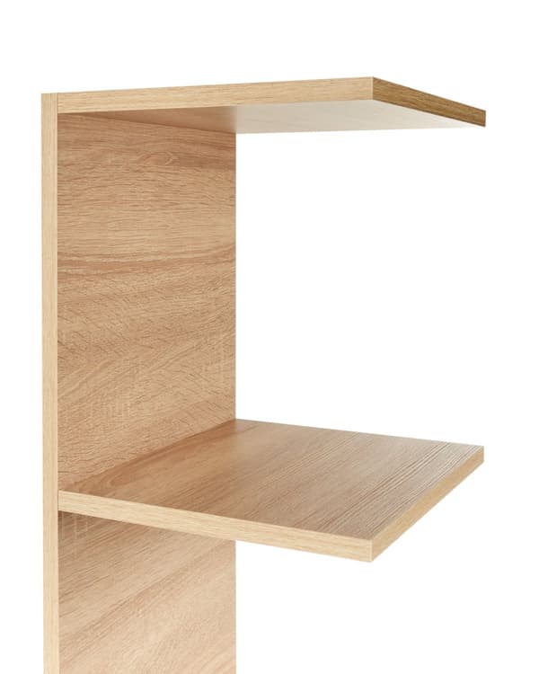 Vegghylle Lyst tre Sponplater 190 x 30 x 28 cm 6 hyller Moderne stil Vegghengt Bokhylle Oppbevaring