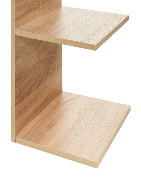 Vegghylle Lyst tre Sponplater 190 x 30 x 28 cm 6 hyller Moderne stil Vegghengt Bokhylle Oppbevaring