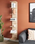 Miniatyrbilde 2 av 10: Vegghylle Lyst tre Sponplater 190 x 30 x 28 cm 6 hyller Moderne stil Vegghengt Bokhylle Oppbevaring