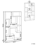 Miniatyrbilde 3 av 11: Bokhylle Hvit 122 x 70 x 20 cm Åpne hyller i flere nivåer Moderne design Oppbevaring